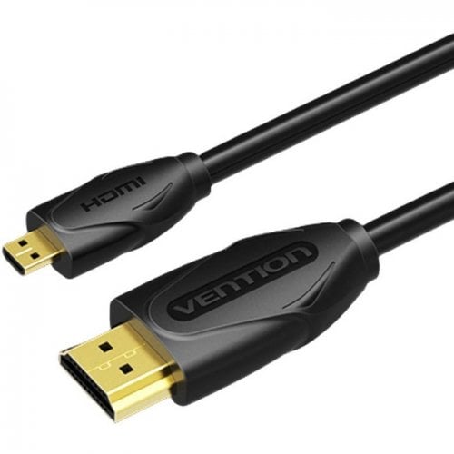 Кабель Vention HDMI to micro-HDMI V2.0 4K 1m (VAA-D03-B100) Black купить в Украине | Telemart фото