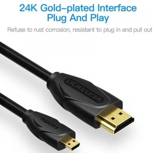 Кабель Vention HDMI to micro-HDMI V2.0 4K 1m (VAA-D03-B100) Black купить в Украине | Telemart фото