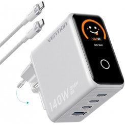 Сетевое зарядное устройство Vention GaN USB + 3 x USB Type-C 140W (TZ-FCOI0-EU) White