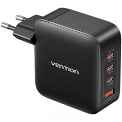 Сетевое зарядное устройство Vention GaN USB + 3 x USB Type-C 100W (TZ-FETH0-EU) Black