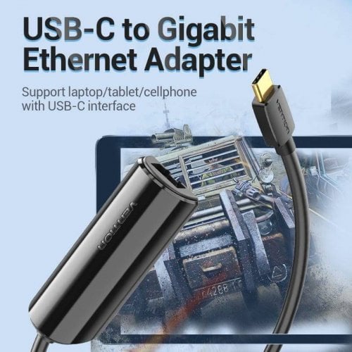 Сетевая карта Vention USB 3.1 Type-C to Gigabit Ethernet (CFBBB) Black купить в Украине | Telemart фото