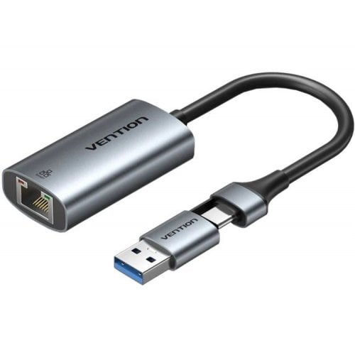 Сетевая карта Vention USB/USB 3.1 Type-C to Gigabit Ethernet (CFQHB) Grey купить в Украине | Telemart фото