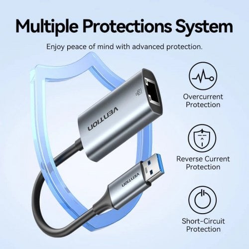 Сетевая карта Vention USB/USB 3.1 Type-C to Gigabit Ethernet (CFQHB) Grey купить в Украине | Telemart фото