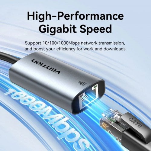 Сетевая карта Vention USB/USB 3.1 Type-C to Gigabit Ethernet (CFQHB) Grey купить в Украине | Telemart фото