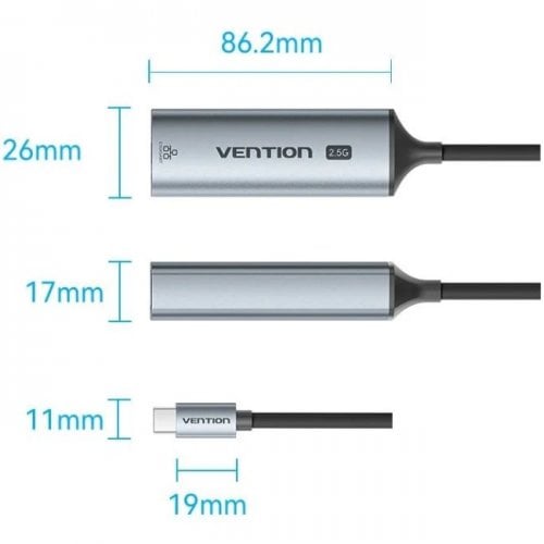 Сетевая карта Vention USB 3.1 Type-C to 2.5Gb Ethernet (CFTHB) Black купить в Украине | Telemart фото