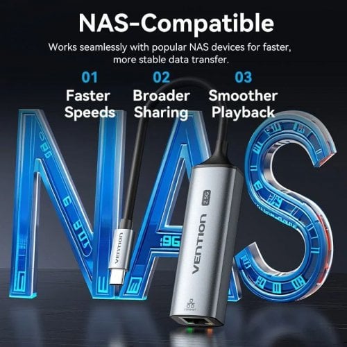 Сетевая карта Vention USB 3.1 Type-C to 2.5Gb Ethernet (CFTHB) Black купить в Украине | Telemart фото