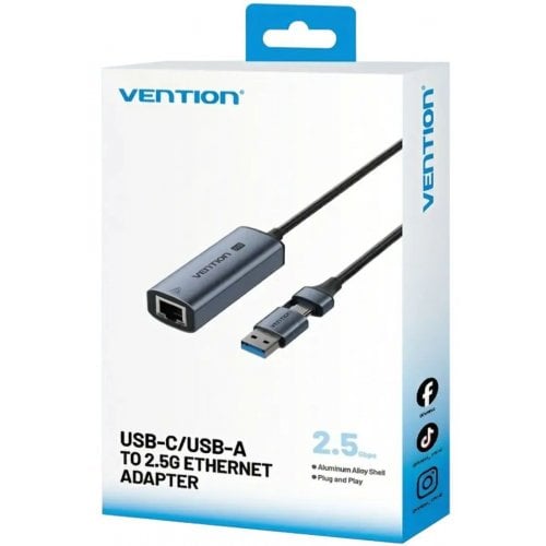 Сетевая карта Vention USB/USB 3.1 Type-C to 2.5Gb Ethernet (CFUHB) Grey купить в Украине | Telemart фото