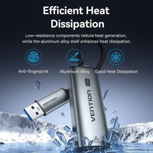 Сетевая карта Vention USB/USB 3.1 Type-C to 2.5Gb Ethernet (CFUHB) Grey купить в Украине | Telemart фото