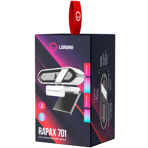 Уцінка веб-камера Lorgar Rapax 701 Streaming 2K (LRG-SC701WT) White (Пошкоджено пакування, 926214) купити в Україні | Telemart фото