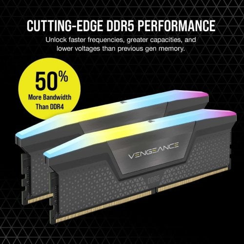 ОЗУ Corsair DDR5 64GB (2x32GB) 6000Mhz Vengeance RBG Grey (CMH64GX5M2D6000Z40) купить в Украине | Telemart фото