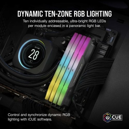 ОЗУ Corsair DDR5 64GB (2x32GB) 6000Mhz Vengeance RBG Grey (CMH64GX5M2D6000Z40) купить в Украине | Telemart фото