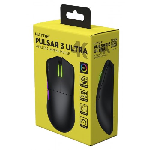 Уцінка миша HATOR Pulsar 3 Ultra 4K Wireless (HTM680) Black (Розкрита упаковка, 926236) купити в Україні | Telemart фото