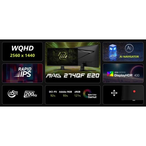 Уценка монитор MSI 27" MAG 274QF E20 Black (Вскрытая упаковка, 926261) купить в Украине | Telemart фото