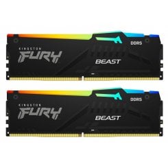 Уценка озу Kingston DDR5 64GB (2x32GB) 6000MHz FURY Beast RGB Black (KF560C36BBE2AK2-64) (Не оригинальная упаковка, 926376)