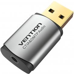 Звуковая карта Vention USB to Jack 3.5mm TRRS Metal (CDLH0) Grey