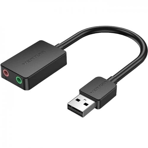 Звуковая карта Vention USB to 2 x Jack 3.5mm 1m (CDYBF) Black купить в Украине | Telemart фото