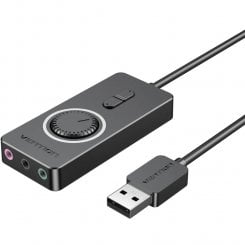 Звуковая карта Vention USB to 3 x Jack 3.5mm 1m (CDRBF) Black
