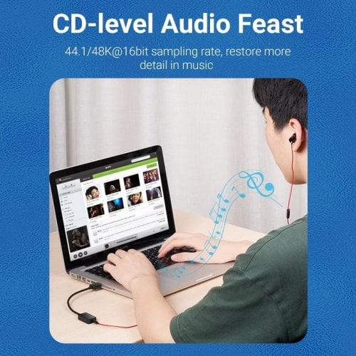 Звуковая карта Vention USB AUX Jack 3.5mm (CDZB0) Black купить в Украине | Telemart фото