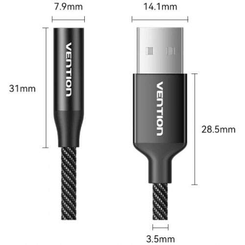 Звуковая карта Vention USB to Jack 3.5mm 0.25m (CVEBC) Black купить в Украине | Telemart фото