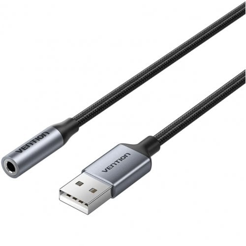 Звуковая карта Vention USB to Jack 3.5mm TRRS 0.25m (CVFHC) Grey купить в Украине | Telemart фото
