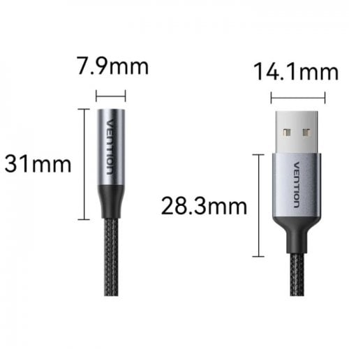 Звуковая карта Vention USB to Jack 3.5mm TRRS 0.25m (CVFHC) Grey купить в Украине | Telemart фото
