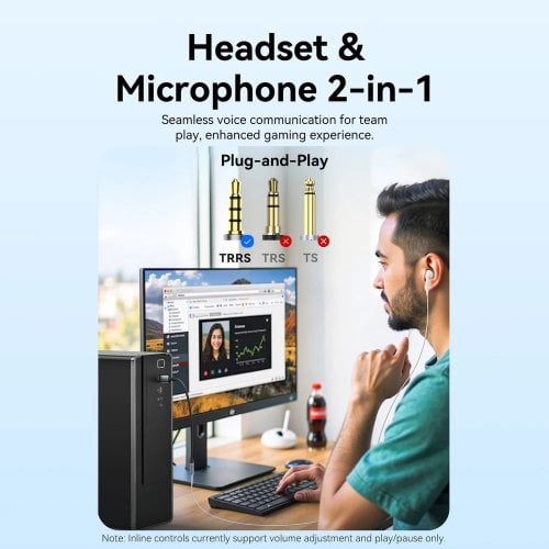 Звуковая карта Vention USB to Jack 3.5mm TRRS 0.25m (CVFHC) Grey купить в Украине | Telemart фото