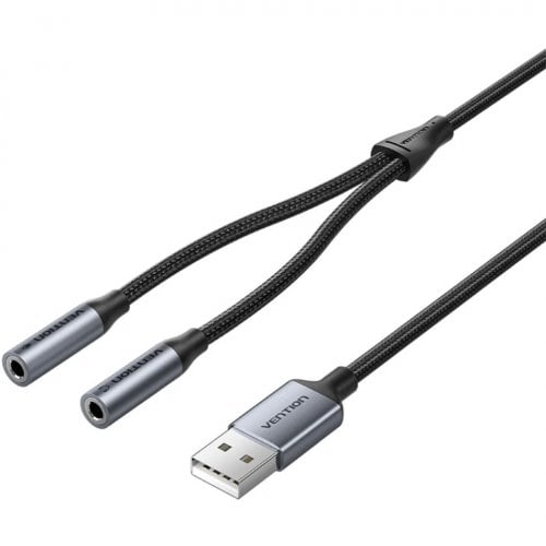 Звуковая карта Vention USB to 2 x Jack 3.5mm 0.25m (CVHHC) Black купить в Украине | Telemart фото