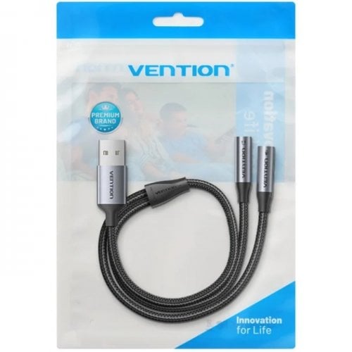 Звуковая карта Vention USB to 2 x Jack 3.5mm 0.25m (CVHHC) Black купить в Украине | Telemart фото