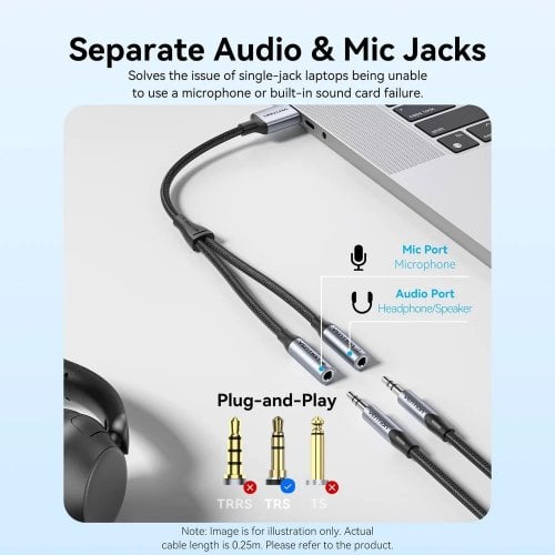 Звуковая карта Vention USB to 2 x Jack 3.5mm 0.25m (CVHHC) Black купить в Украине | Telemart фото