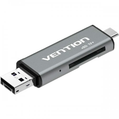 Кардридер Vention Cardreader USB 2.0/USB Type-C/microUSB 2 in 1 (CCJH0) Grey купить в Украине | Telemart фото