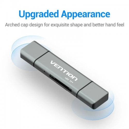 Кардридер Vention Cardreader USB 2.0/USB Type-C/microUSB 2 in 1 (CCJH0) Grey купить в Украине | Telemart фото