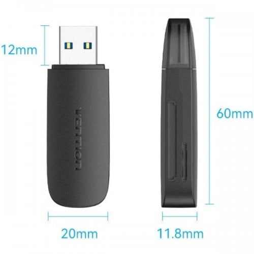 Кардрідер Vention Cardreader USB 3.0 2 in 1 (CLGB0) Black купити в Україні | Telemart фото