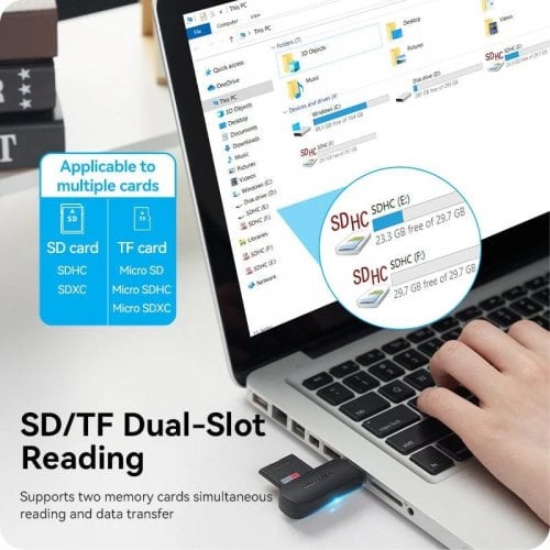 Кардрідер Vention Cardreader USB 3.0 2 in 1 (CLGB0) Black купити в Україні | Telemart фото