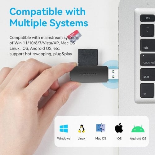 Кардрідер Vention Cardreader USB 3.0 2 in 1 (CLGB0) Black купити в Україні | Telemart фото