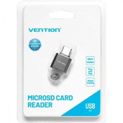 Кардридер Vention Cardreader USB Type-C to microSD (CLMH0) Grey купить в Украине | Telemart фото