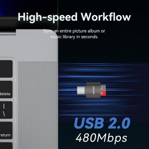 Кардридер Vention Cardreader USB Type-C to microSD (CLMH0) Grey купить в Украине | Telemart фото
