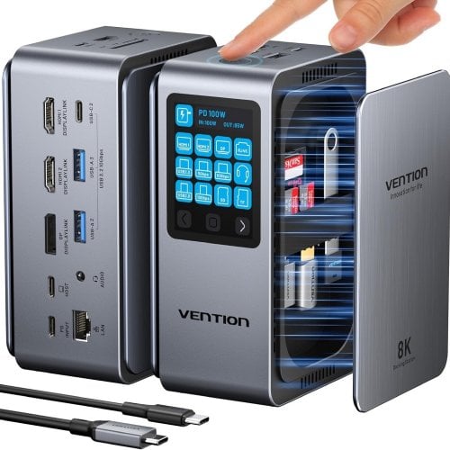 Док-станция Vention Docking Station USB Type-C 13 in 1 (TFXH0) Grey купить в Украине | Telemart фото