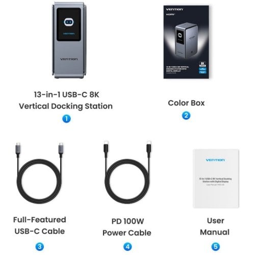 Док-станция Vention Docking Station USB Type-C 13 in 1 (TFXH0) Grey купить в Украине | Telemart фото