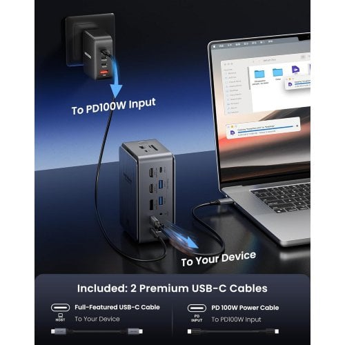 Док-станция Vention Docking Station USB Type-C 13 in 1 (TFXH0) Grey купить в Украине | Telemart фото