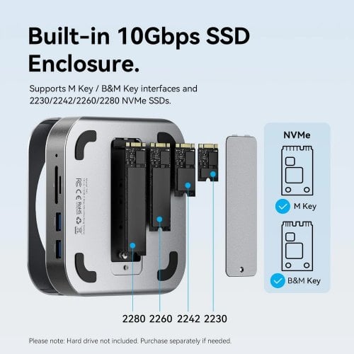 Док-станция Vention Docking Station for Mac mini USB Type-C (THIHAG) Silver купить в Украине | Telemart фото