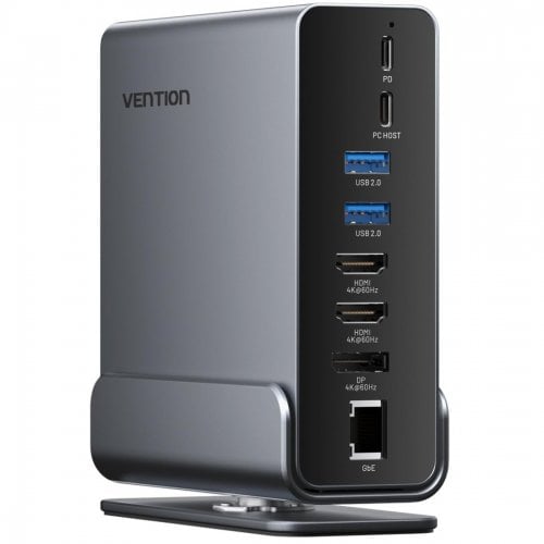 Док-станція Vention Docking Station USB Type-C 15 in 1 (TPUH0) Grey купити в Україні | Telemart фото