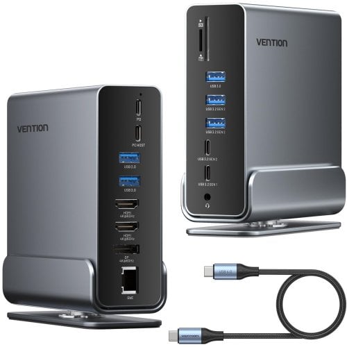 Док-станція Vention Docking Station USB Type-C 15 in 1 (TPUH0) Grey купити в Україні | Telemart фото