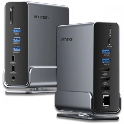 Док-станція Vention Docking Station USB Type-C 15 in 1 (TPUH0) Grey купити в Україні | Telemart фото