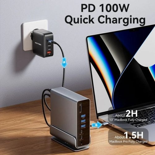 Док-станція Vention Docking Station USB Type-C 15 in 1 (TPUH0) Grey купити в Україні | Telemart фото