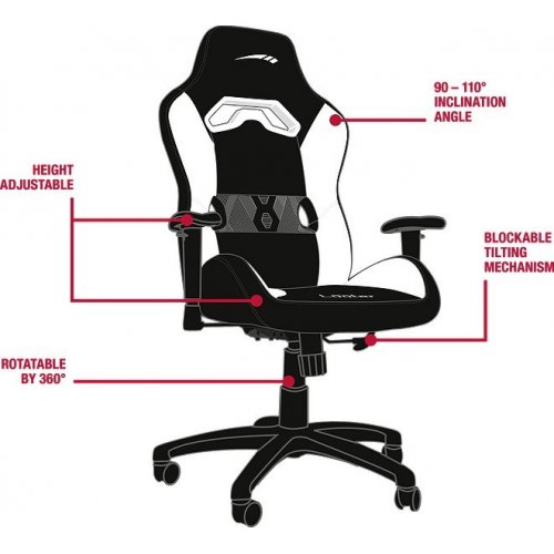 Купить Игровое кресло SPEEDLINK Looter Gaming Chair (SL-660001-BKWE) Black/White - цена в Харькове, Киеве, Днепре, Одессе
в интернет-магазине Telemart фото