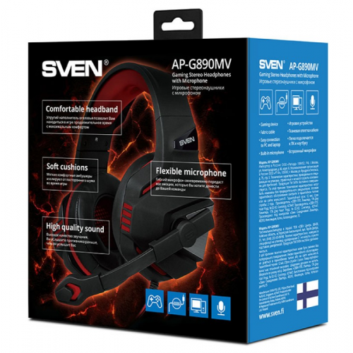 Photo Headset SVEN AP-G890MV Black/Red