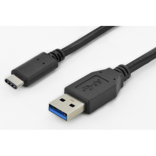 USB Кабель Digitus Assmann USB 3.0 AM to USB-C 1m (AK-300136-010-S) Black купити в Україні | Telemart фото