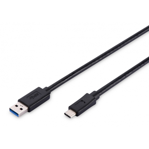 USB Кабель Digitus Assmann USB 3.0 AM to USB-C 1m (AK-300136-010-S) Black купити в Україні | Telemart фото