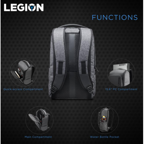 Купить Рюкзак Lenovo 15.6" Legion Recon Gaming Backpack (GX40S69333) Grey - цена в Харькове, Киеве, Днепре, Одессе
в интернет-магазине Telemart фото