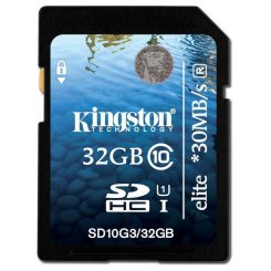 Карта пам'яті Kingston SDHC 32GB Class 10 UHS-I G3 Elite 30MB/s (SD10G3/32GB)